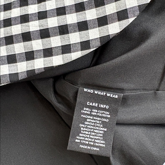 Who What Wear Black White Gingham Check Puff Sleeve Blazer Size Medium - Picture 8 of 8